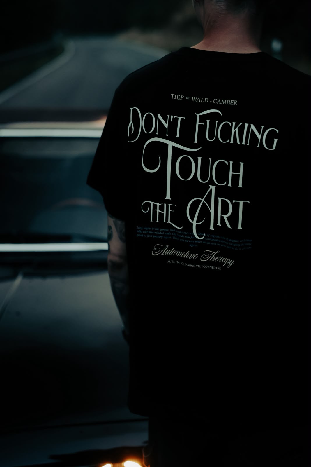 DON'T FUCKING TOUCH THE ART Colab T-Shirt  TIEF IM WALD × CAMBER