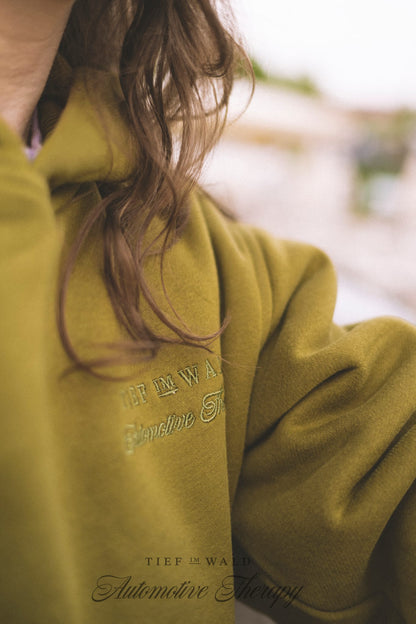 Hoodie grün "Automotive Therapie"